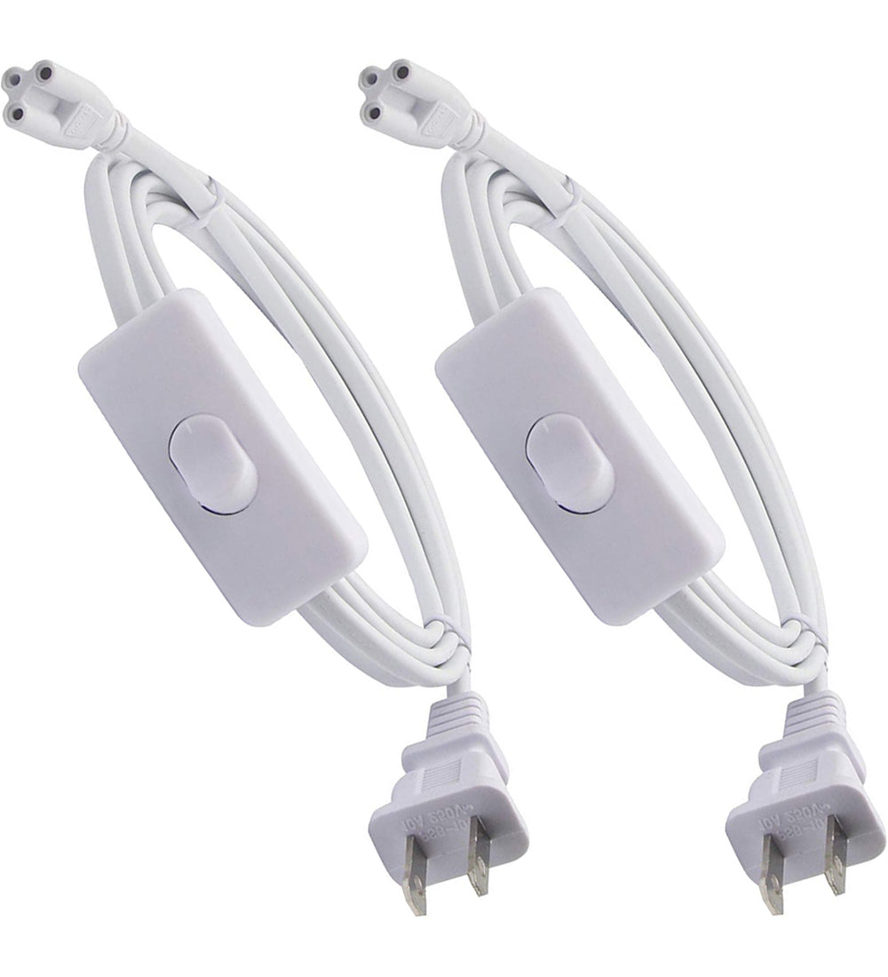 6 Foot Extension Cord, Canada T8 2 Wires Electric Cord+On Off Switch, cUL