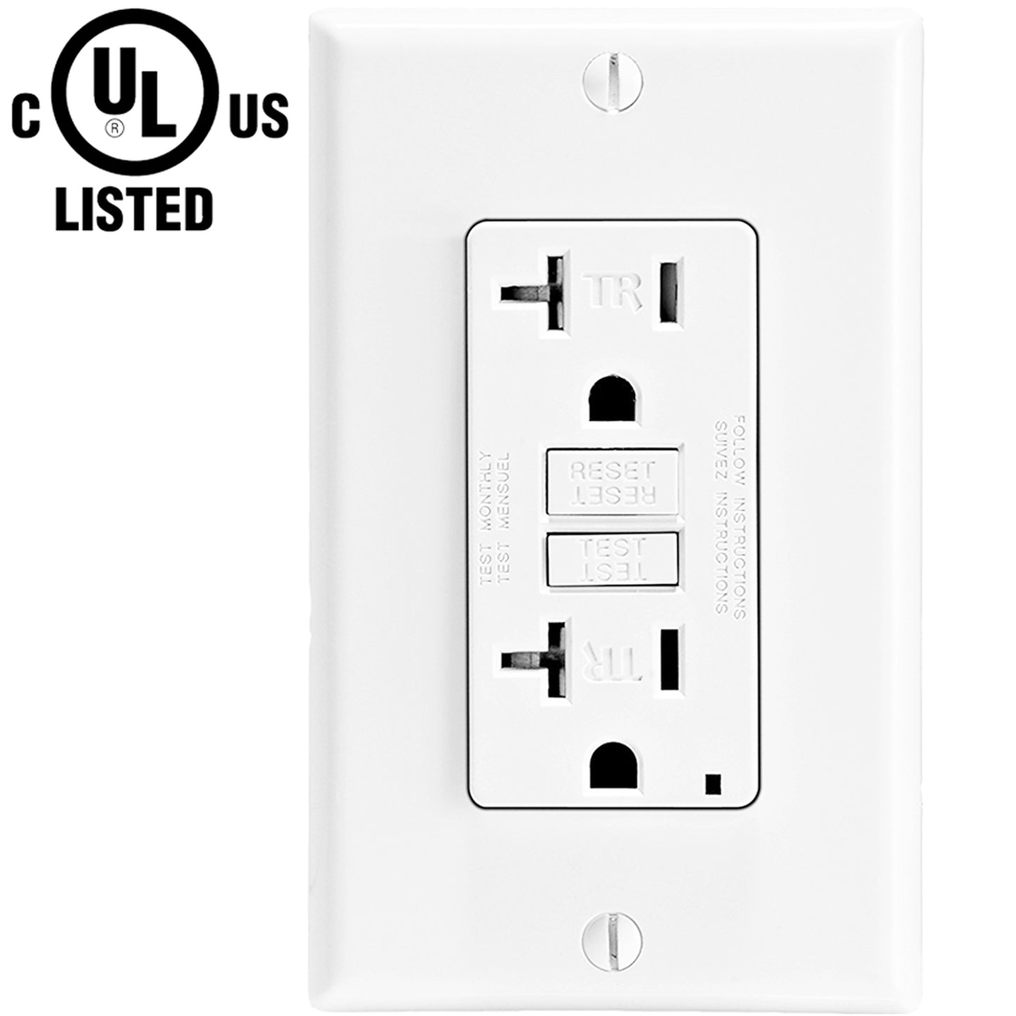 20 Amp GFCI Receptacle Canada Indoor Ground Fault Circuit Interrupter Outlet