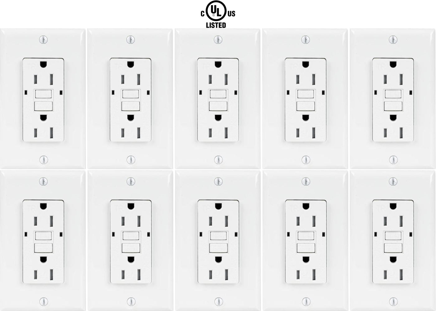 15 amp GFCI Outlet: Canada 10pack Temper Resistant Receptacle Outlet TR 120V - Led Light Canada