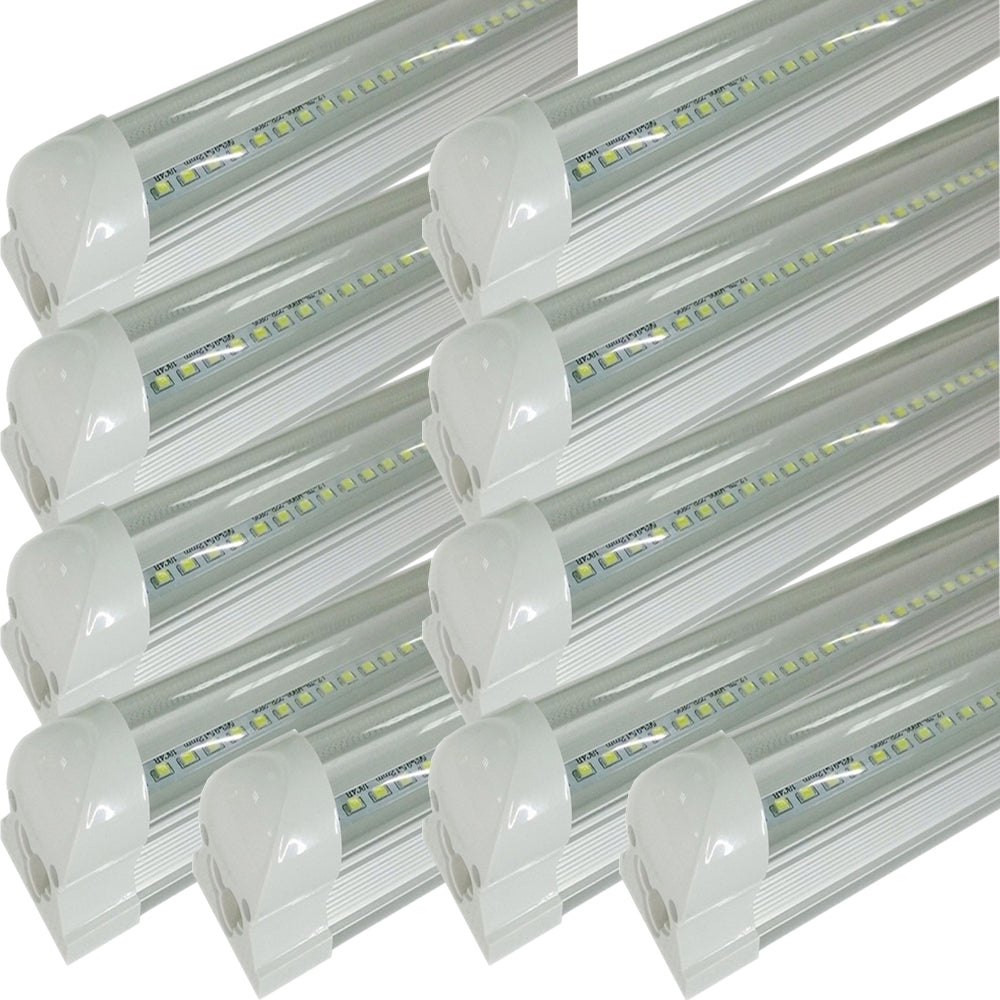 T8 Light Fixtures 4ft, Canada 22w, 8-25 Pack Clear 6500k Bright cETL Garage