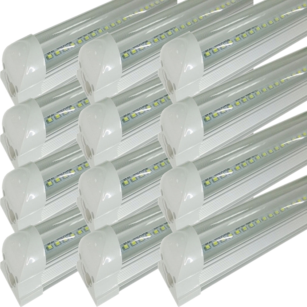 T8 Light Fixtures 4ft, Canada 22w, 8-25 Pack Clear 5000k Daylight cETL Garage