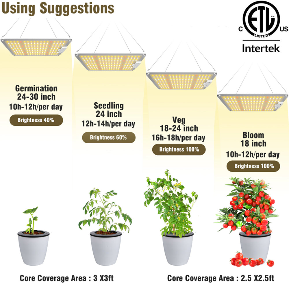 Full Spectrum Grow Lights Canada Indoor Plants Led 100w Replace 1000w HPS Light