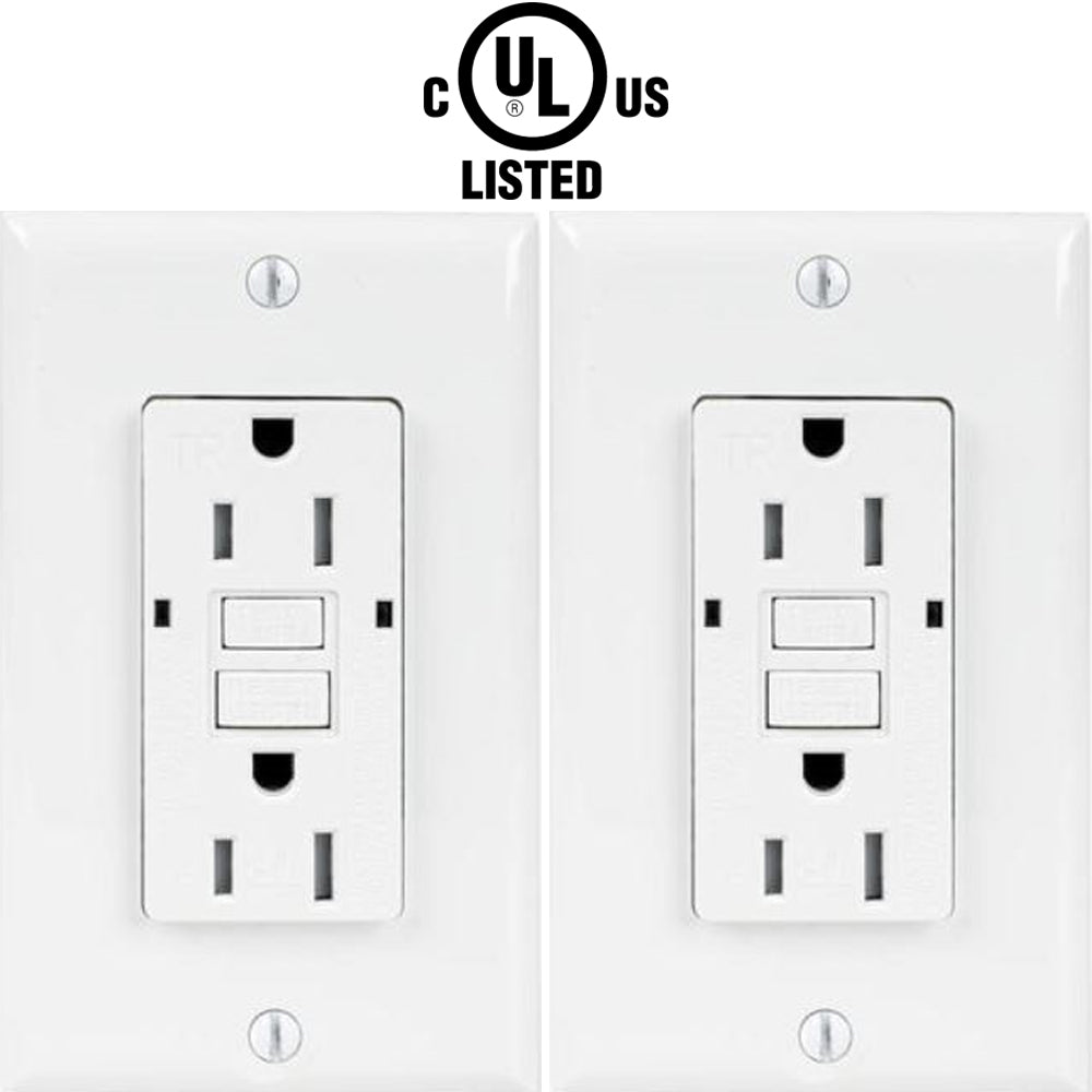 15 amp GFCI Receptacle: Canada 2pack Temper Resistant Outlet TR 120V - Led Light Canada
