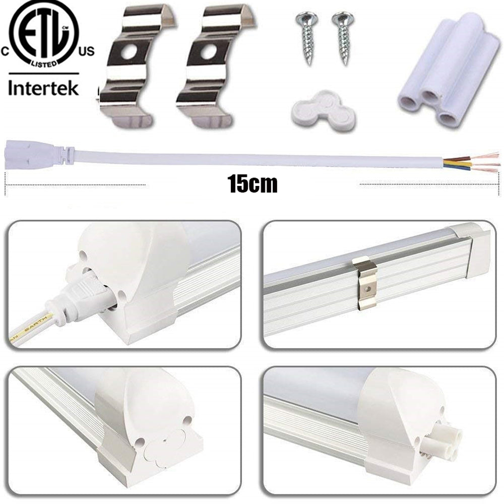 4 Foot T8 Fixture, Canada 22w 2 Pack Frosted T8 5000k LED ETL Garage Shop
