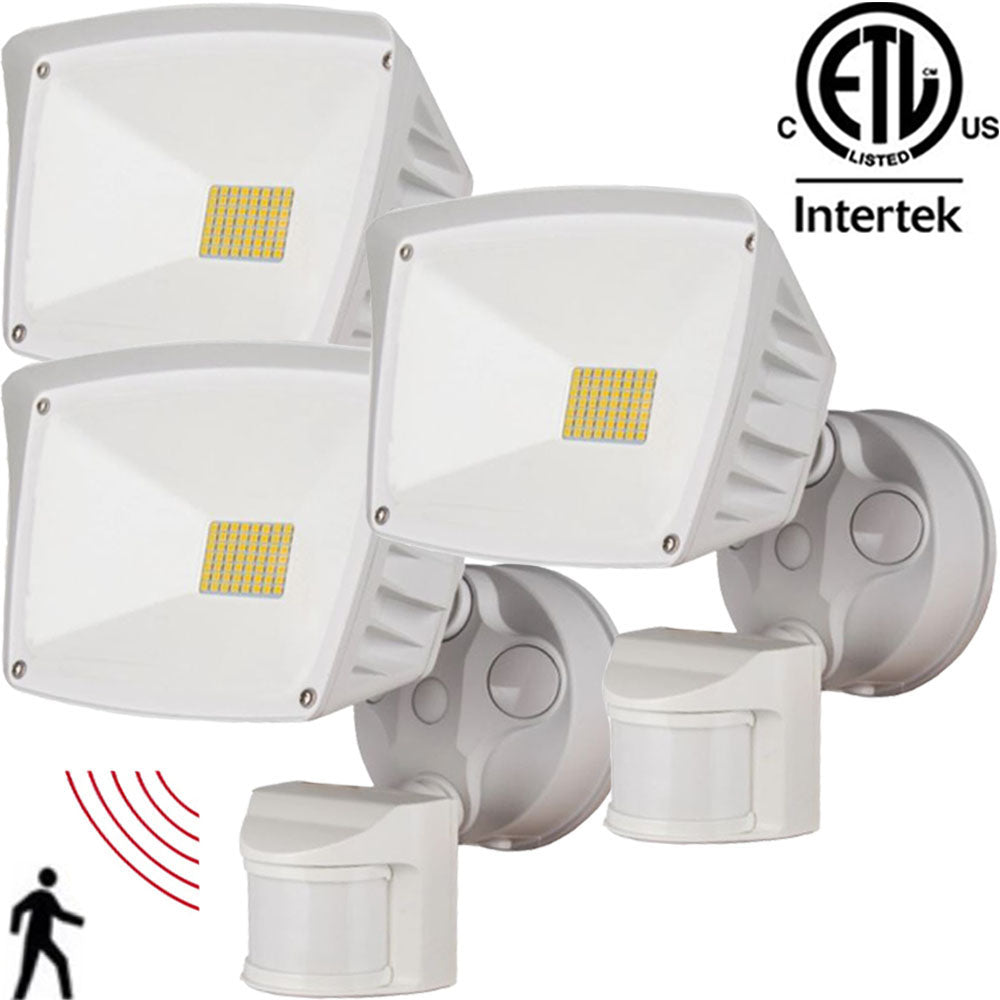 Motion Sensor Outdoor Wall Light Canada Led 28w 6000k 3 Pack White Porch