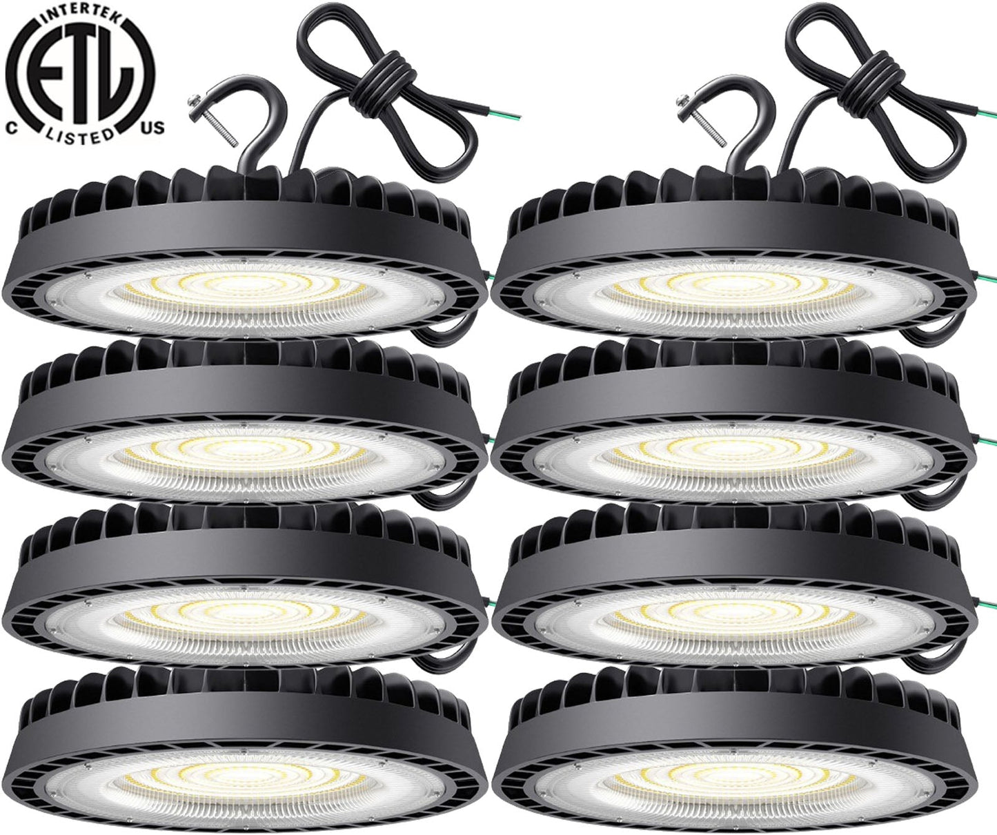 150w UFO LED High Bay Light, Canada 6000k Bright 19500Lm 1m Cable cETL