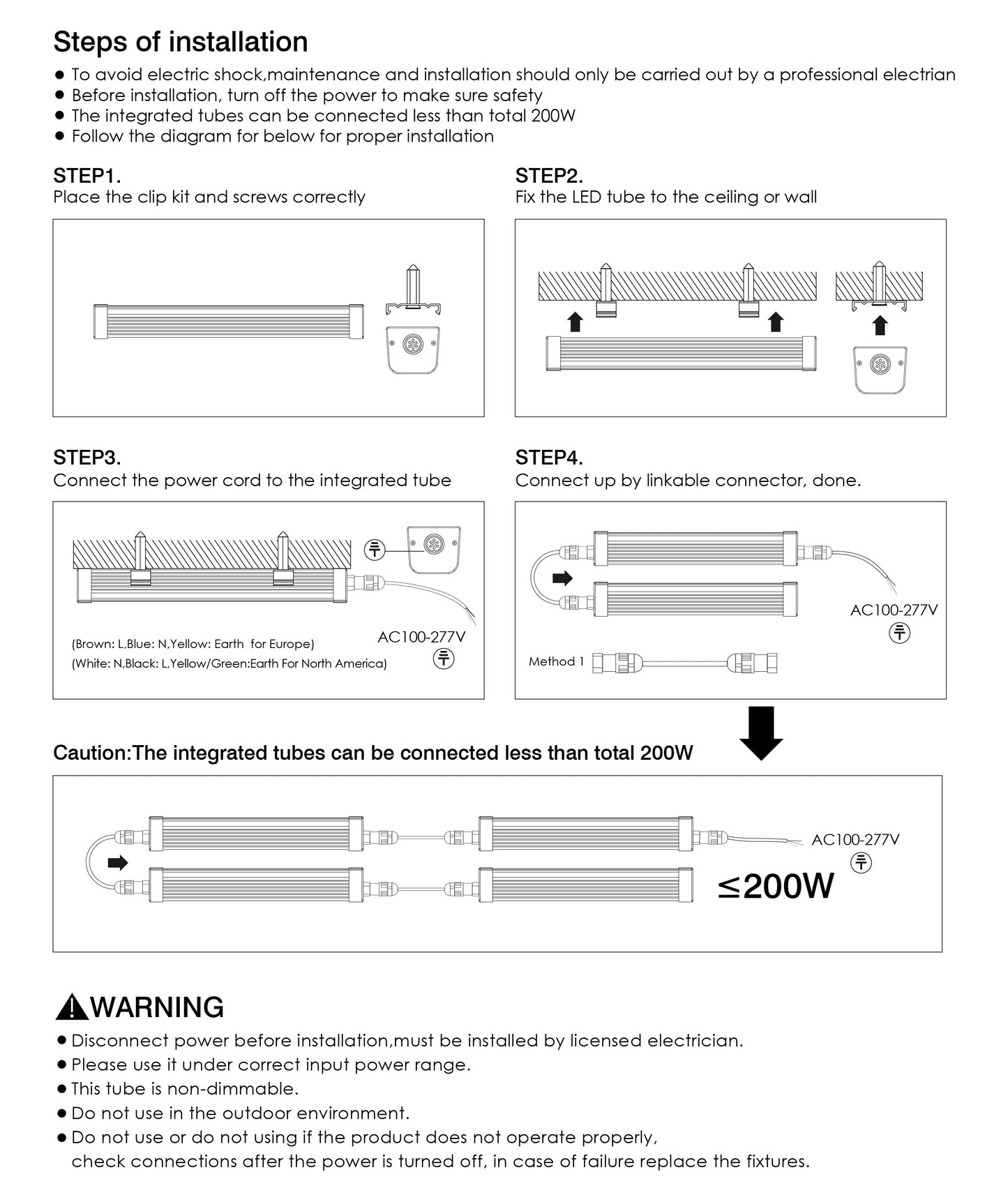 8 Foot LED Shop Lights Canada 60w Frosted 5000k 7200Lm cETL Warehouse - Led Light Canada