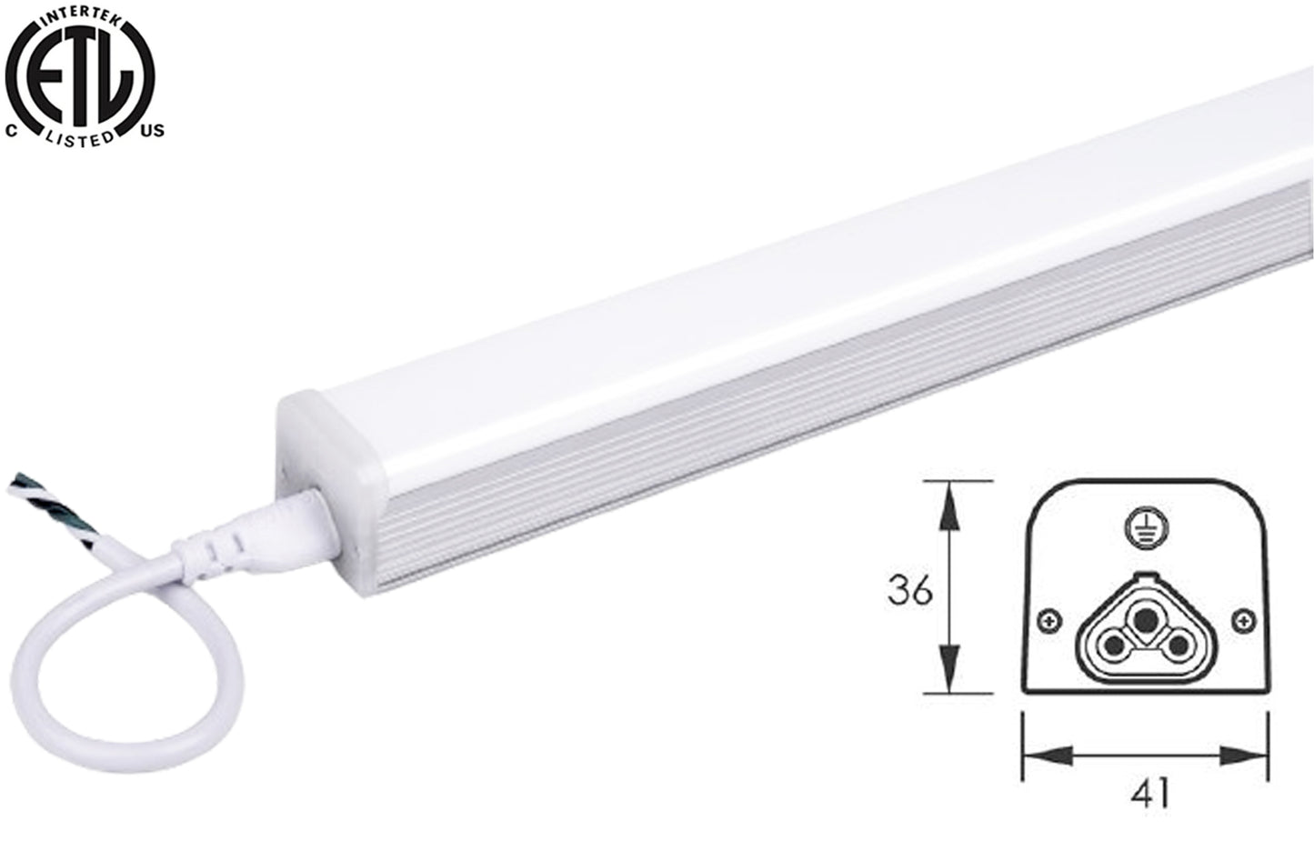 3 Foot Shop Light Canada LED 3ft 25w 3125Lm Clear 5000k Daylight cETL