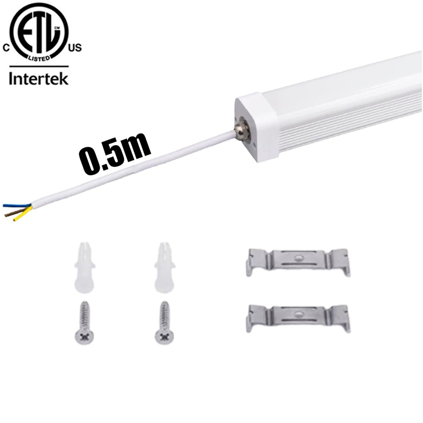 8ft LED Shop Light Fixture, Canada – 60W (2×30W) 3000K 7,800 Lm Linkable