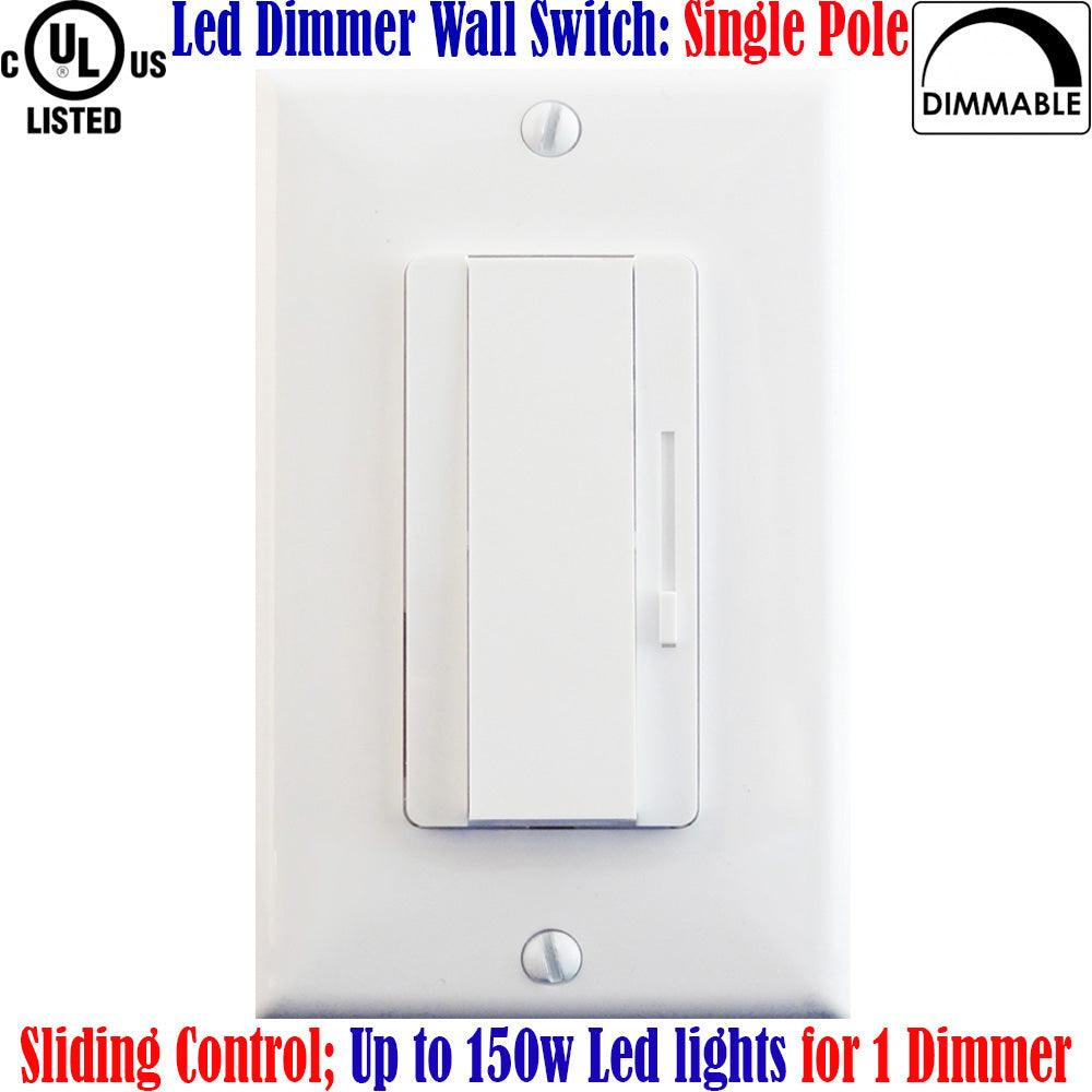 Single Pole Dimmer Switch, Canada: 1 Pack Dimmer Switch Led Lights 120V - Led Light Canada