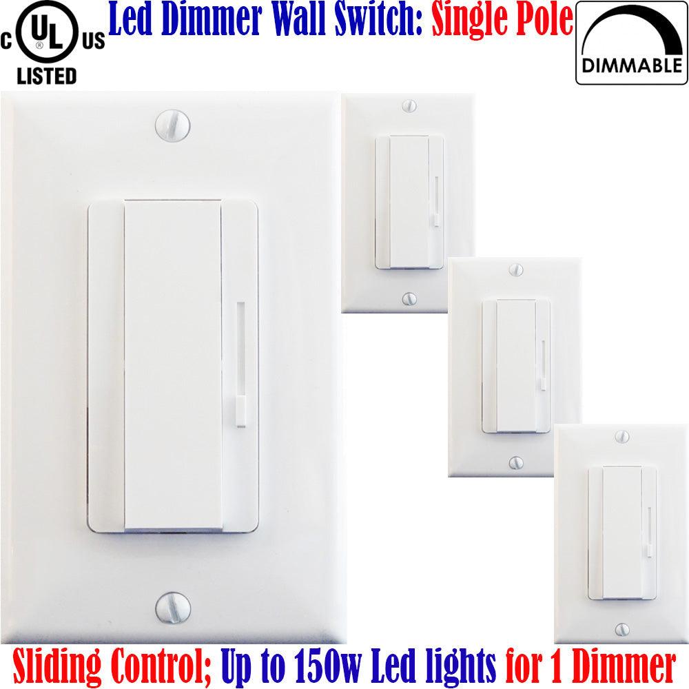 Single Pole Dimmer, Canada: 4 Pack Led Dimmable Light Switch 120V - Led Light Canada