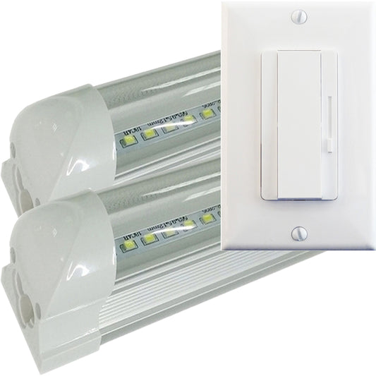 Dimmable T8 LED Canada, Dimmer+22w 2 Pack Clear T8 5000k LED Shop