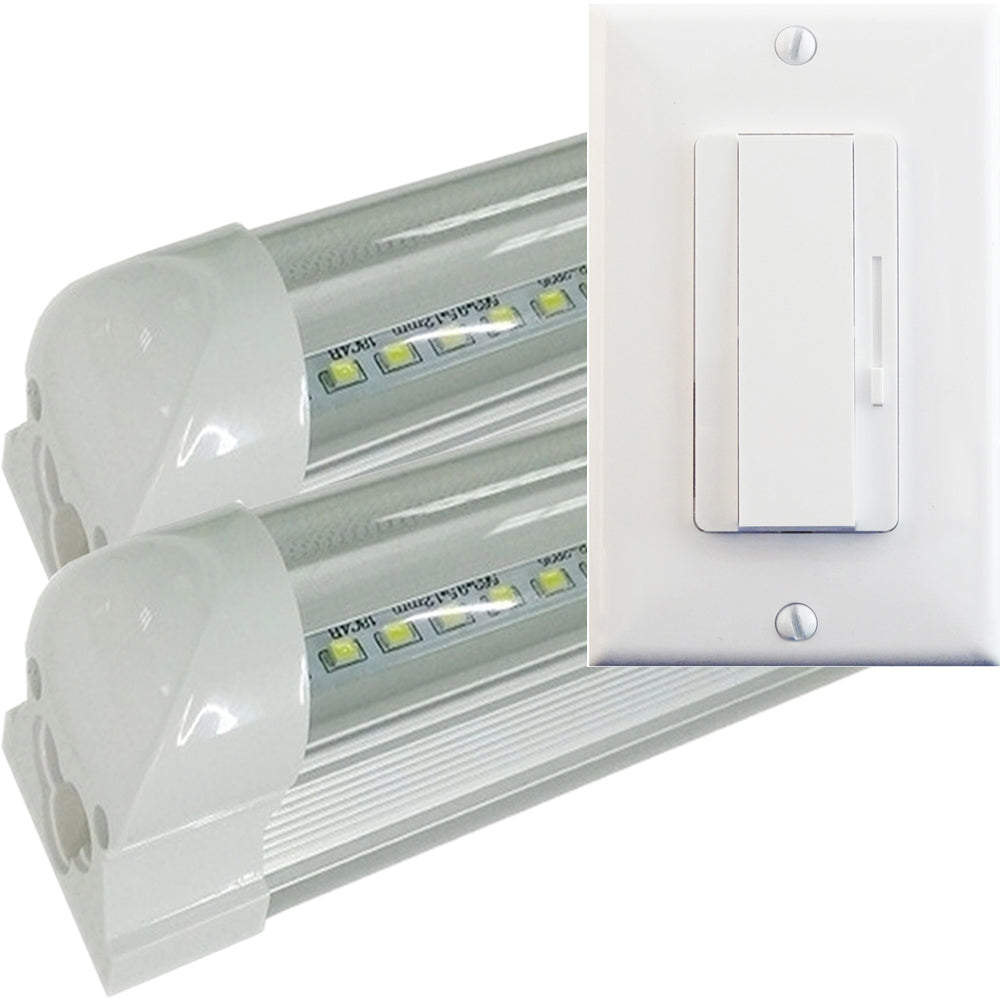 Dimmable T8 LED Canada, Dimmer+22w 2 Pack Clear T8 5000k LED Shop