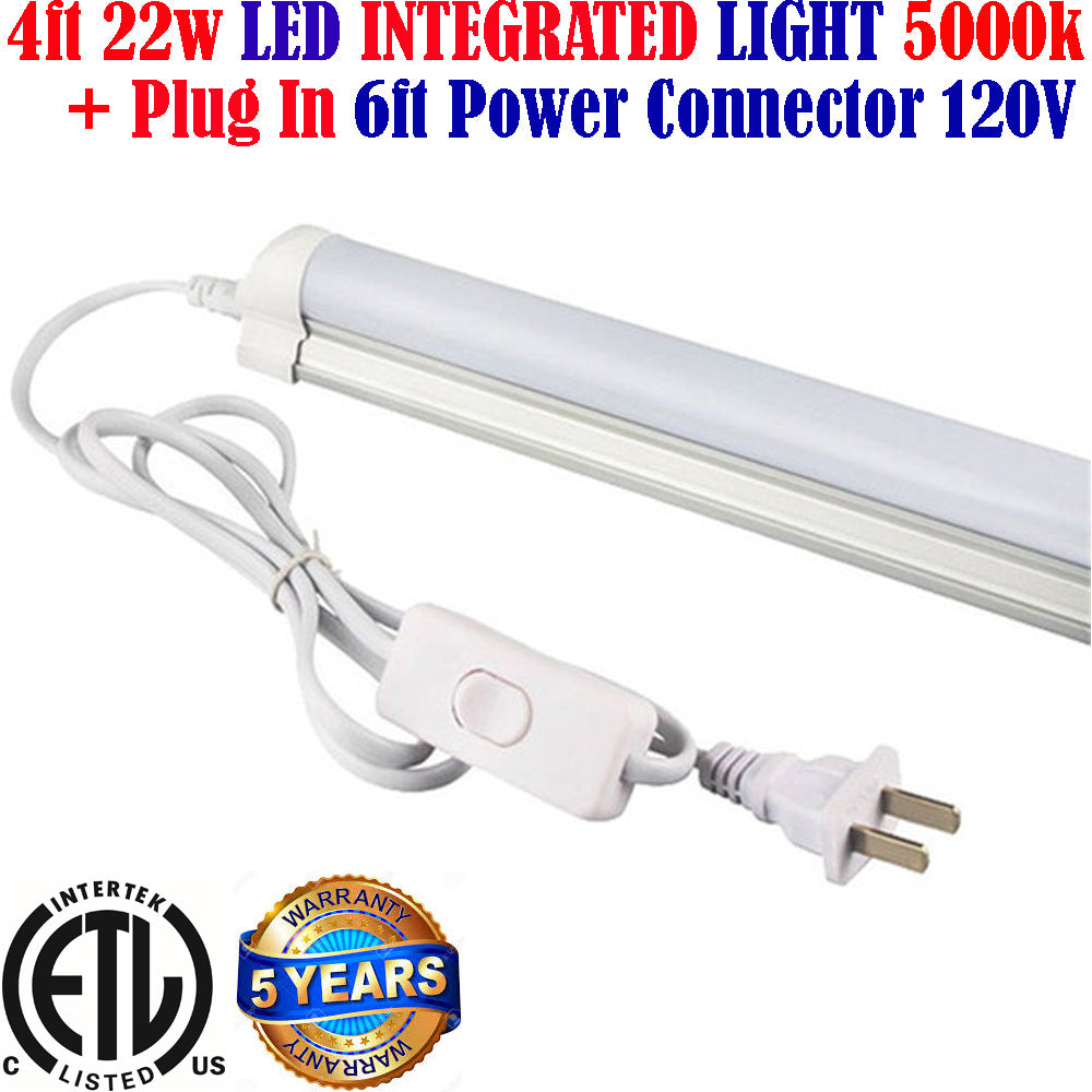 Under Cabinet Plugs and Lights, Canada T8 4ft 22W 5000K 2550Lm+6ft Plug