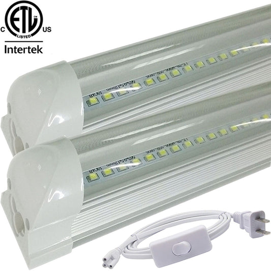 Under Cabinet Plugs, Canada T8 4ft 22w 2 Pack Clear 5000k+6ft Plug In - Led Light Canada