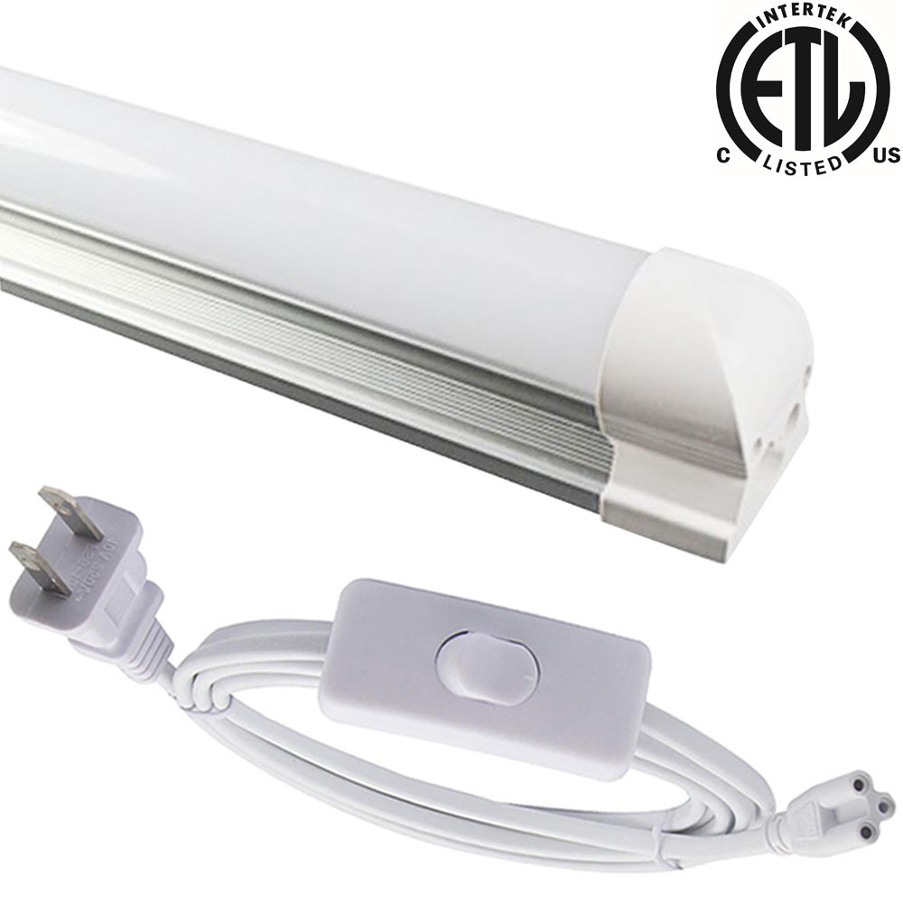 Plug In Under Counter Lights, Canada T8 4ft 18W 5000K 2050Lm+6ft Plug In