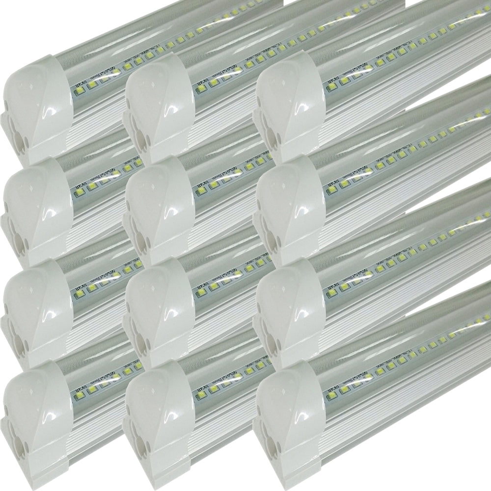 T8 Light Fixtures 4ft, Canada 22w, 8-25 Pack Clear 6500k Bright cETL Garage