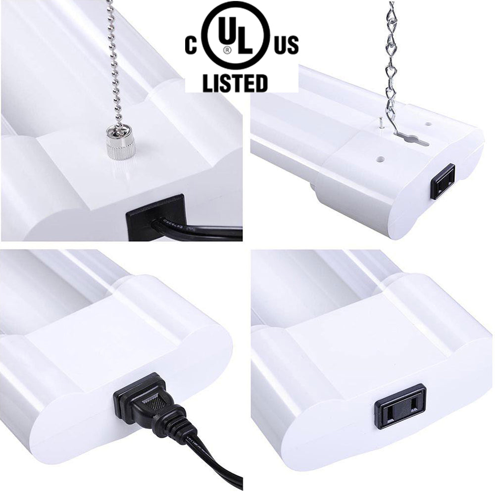 LED Garage Lights Plug In Canada 4ft 40w 2-12 Pack Clear 6000k UL Shop