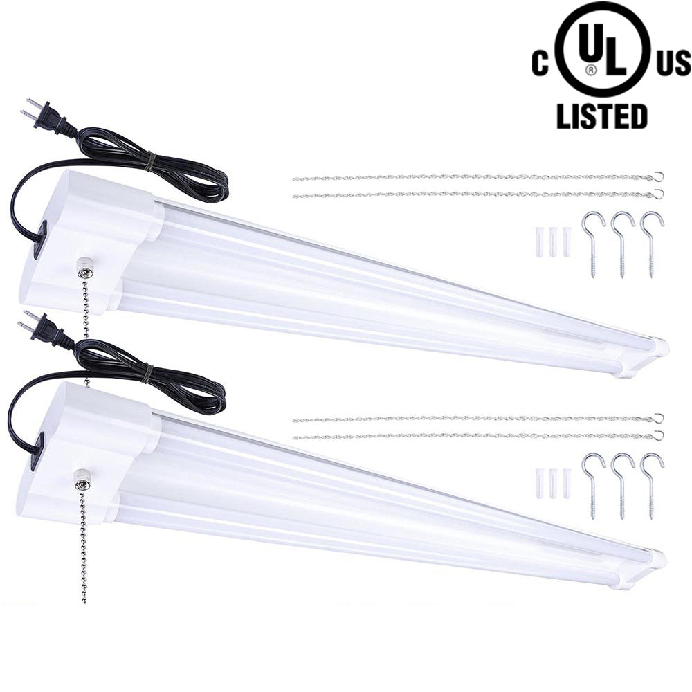 LED Residential Garage Lights, Canada 4ft 40w 2 Pack Clear 6000k cUL Shop