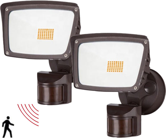 Motion Activated Outdoor Light, Canada 40w 6000k 2 Pack Garage Porch Yard
