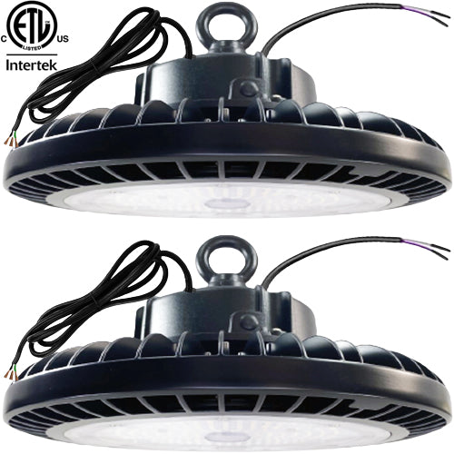 347V LED High Bay Light 200w Canada UFO 6000k 6-2 Pack 5ft Cable 31500Lm