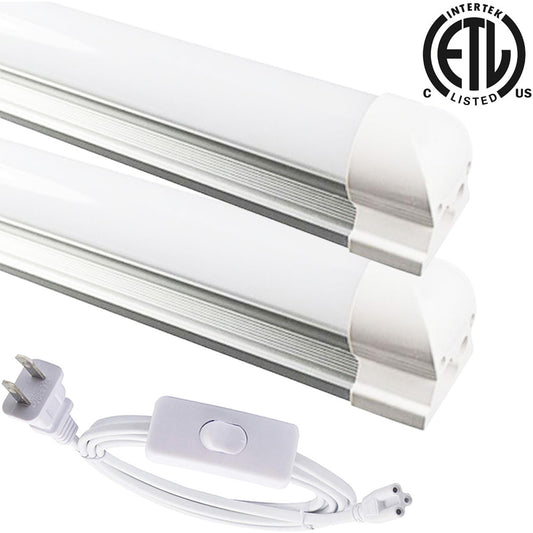 Under Cabinet Plugs and Lights, Canada T8 4ft 12w 2 Pack 3000k+6ft Plug In - Led Light Canada