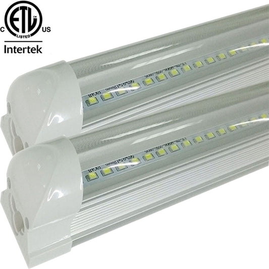 4 foot T8 Light Fixture, Led Canada 22w 2-25 Pack Clear 6500k 2550Lm cETL