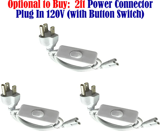 Electrical Wire Plug Connectors, Canada 3 pack 2ft 120v Power Connector for Led Lights