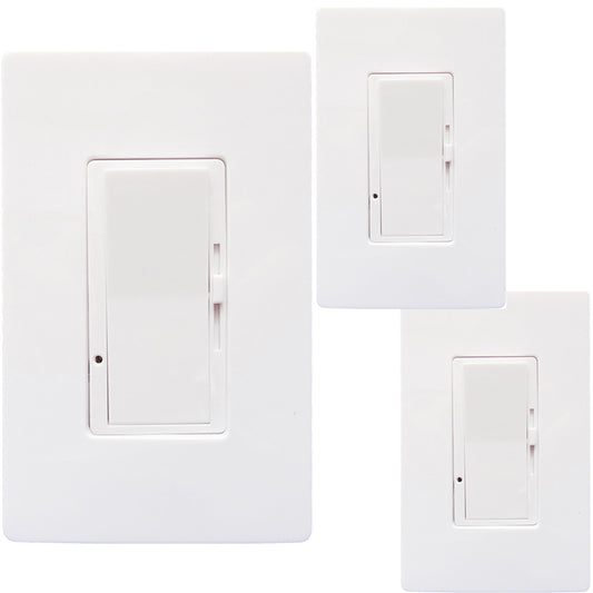 Single Pole LED Dimmer Switch Canada 150w Screwless 1-3 Pack 120V. cUL