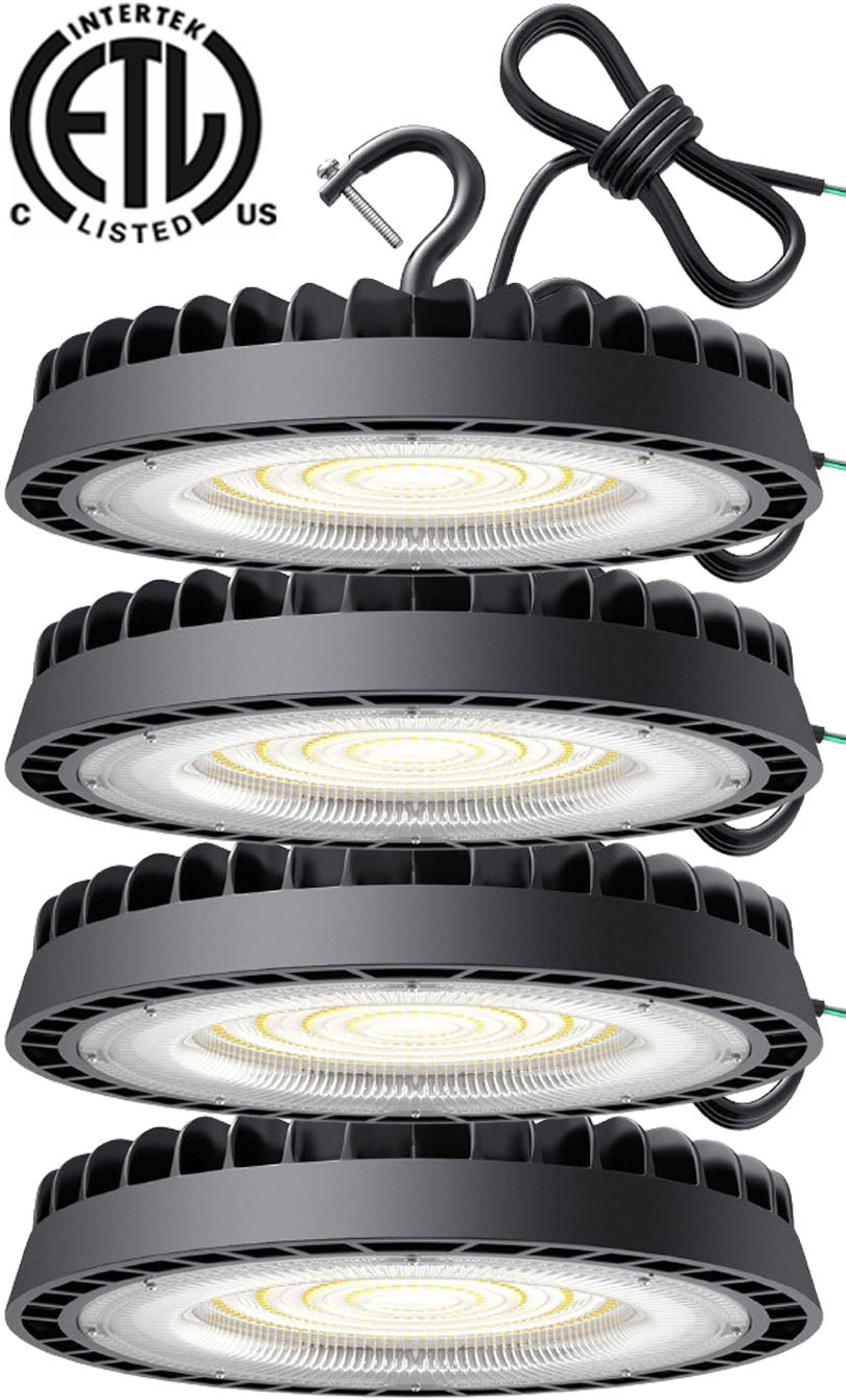 150w UFO LED High Bay Light, Canada 6000k Bright 19500Lm 1m Cable cETL