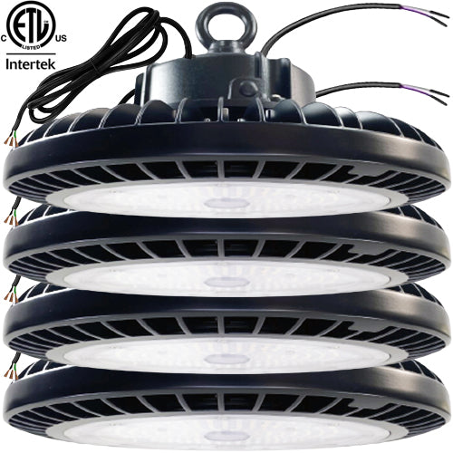 347V LED High Bay Light 200w Canada UFO 6000k 6-2 Pack 5ft Cable 31500Lm