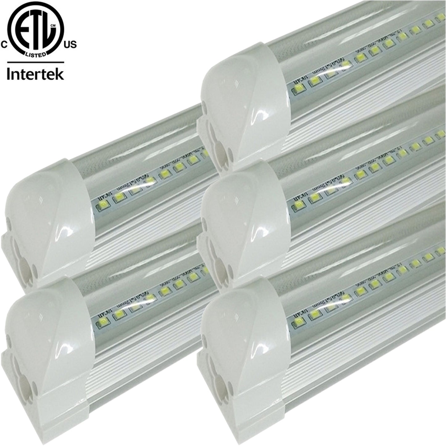 4ft T8 Fixture, Led Canada 22w 2-25 Pack Clear 5000k Daylight 2550Lm cETL