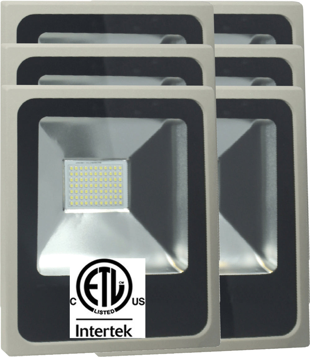 50w Led Floodlight, Canada 6 Pack Outdoor 6500k Bright Yard Commercial