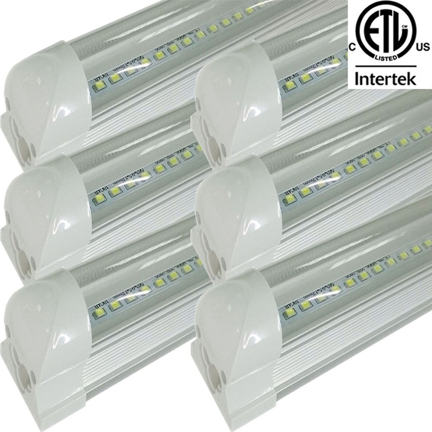 4ft T8 Fixture, Led Canada 22w 2-25 Pack Clear 5000k Daylight 2550Lm cETL