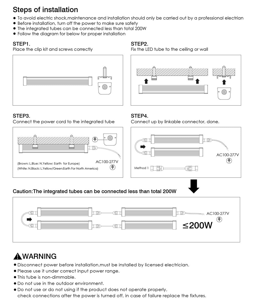 LED Residential Garage Lights, Canada 44w 2 Pack Clear 5000k Daylight 4840Lm