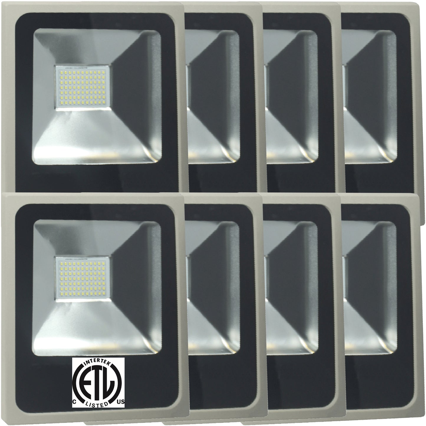 50w LED Floodlight, Canada 5000Lm 6500k Super Bright, 1 - 8 Pack, cETL