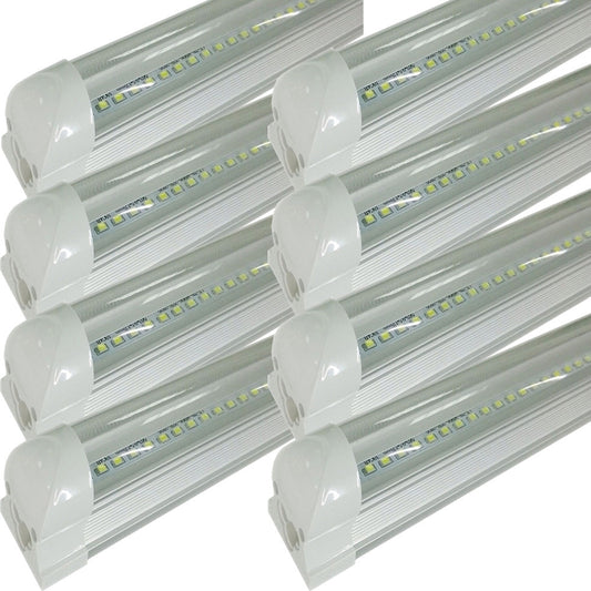 T8 Light Fixtures 4ft, Canada 22w, 8-25 Pack Clear 5000k Daylight cETL Garage