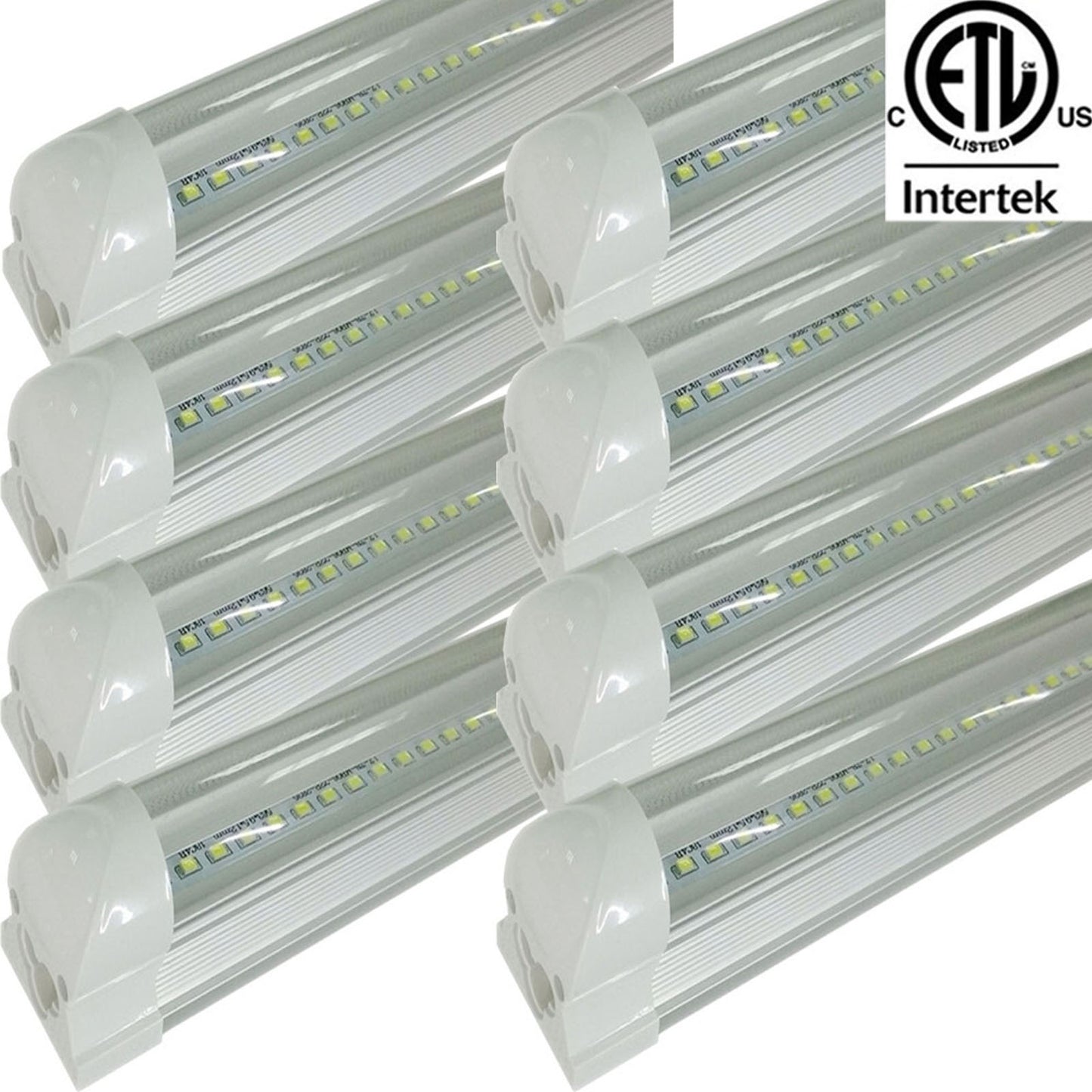 4ft T8 Fixture, Led Canada 22w 2-25 Pack Clear 5000k Daylight 2550Lm cETL