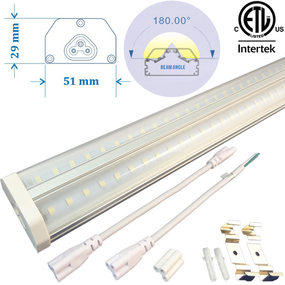LED 4ft Light Fixture Canada 40w 2 Pack Clear 6000k Bright 4400Lm Garage