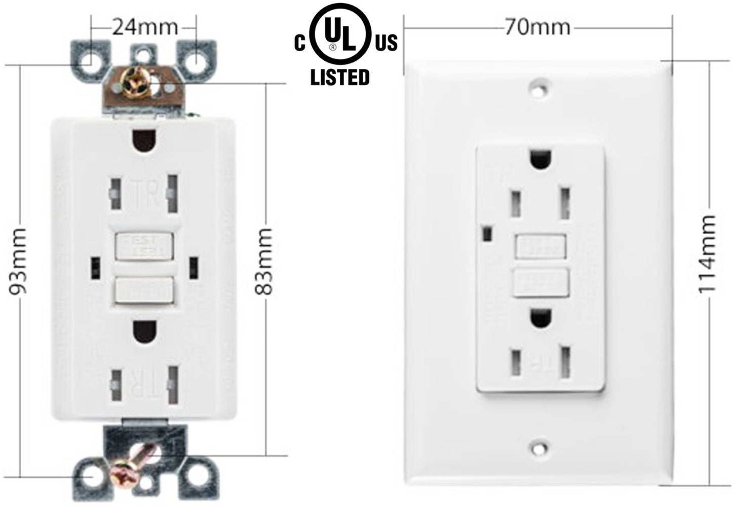 15 Amp GFCI Receptacle Canada Ground Fault Circuit Interrupter Outlet
