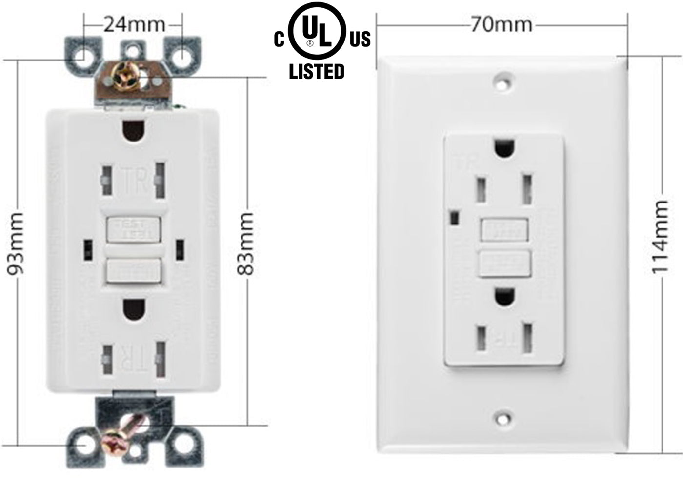 15 amp GFCI: Canada 6pack Temper Resistant Receptacle Outlet TR 120V - Led Light Canada