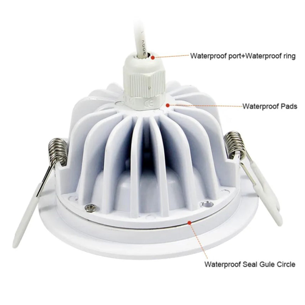 Recessed Lights for Bathroom, Canada 12w 4" 5000k Waterproof cUL 120V