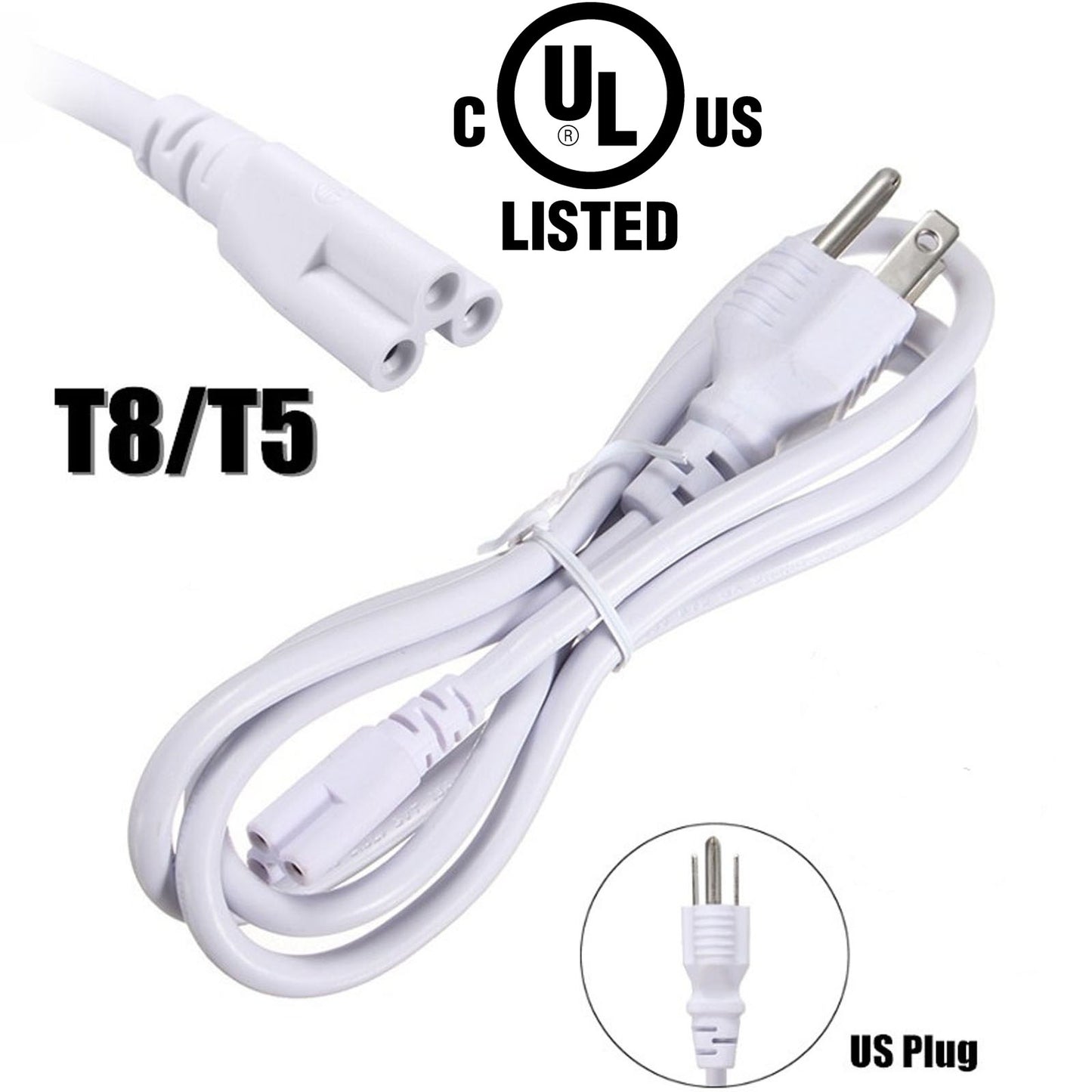 6 Feet Extension Cord, Canada Electric Cord with On Off Switch, UL for T8 T5