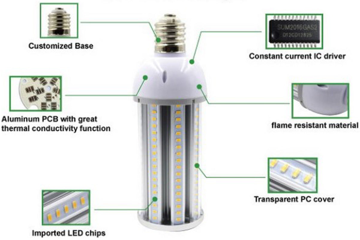 Corn Cob Led Light Bulbs, Canada 50w 2 Pack 6000k Bright White Garage Shop Barn