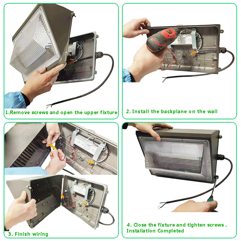 Led wall pack with Photocell, Canada 100V-347V 120w 6000k Bright Yard Garage
