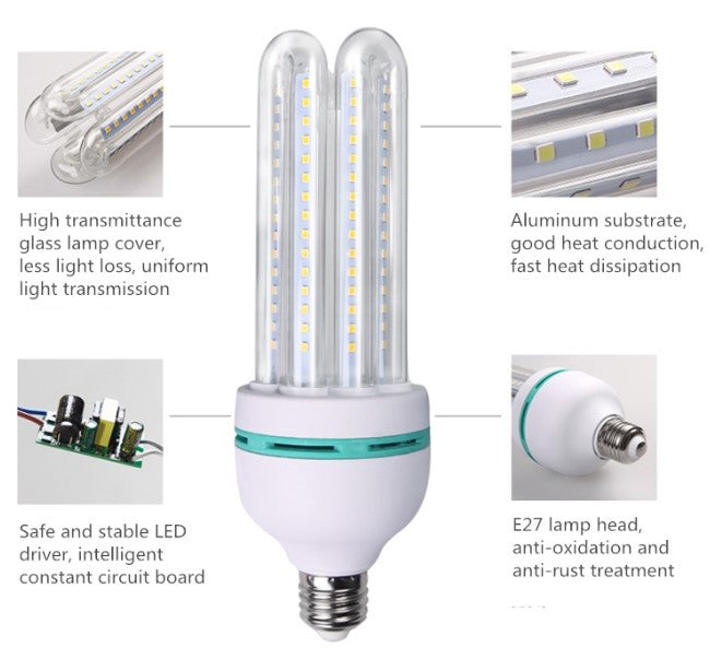 Led Corn Bulb, Canada 24w 6000k Bright White E27 Base Garage Shop Farmhouse