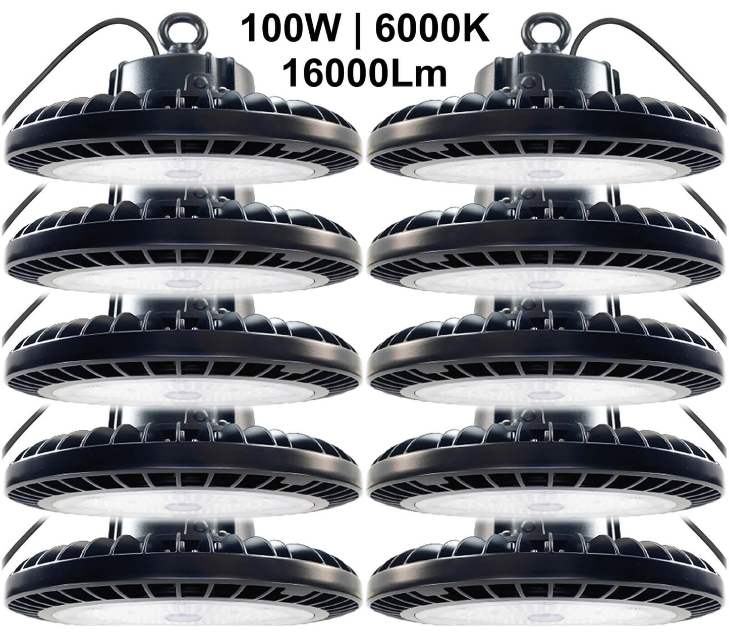 Brightest light for garage Canada 100W 6000K 16000Lm UFO LED high bay light with 50cm cable ETL certified.jpg