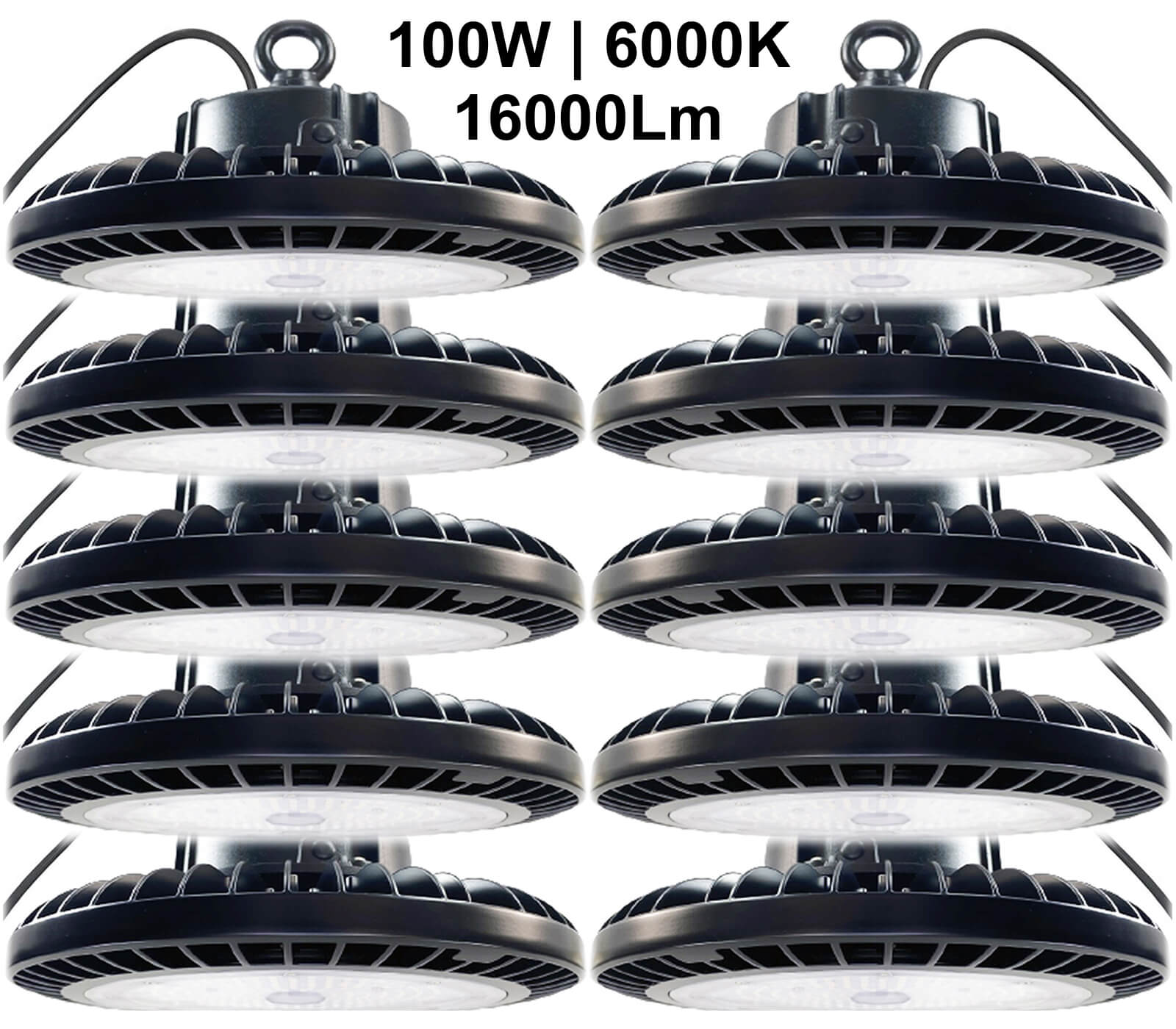 Brightest light for garage Canada 100W 6000K 16000Lm UFO LED high bay light with 50cm cable ETL certified.jpg