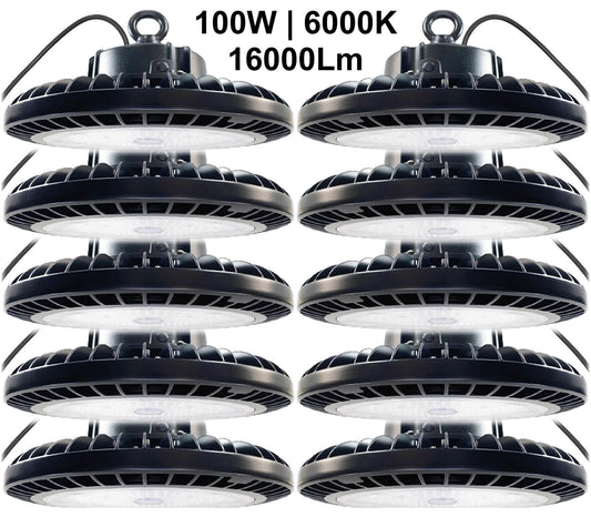 Brightest light for garage Canada 100W 6000K 16000Lm UFO LED high bay light with 50cm cable ETL certified.jpg