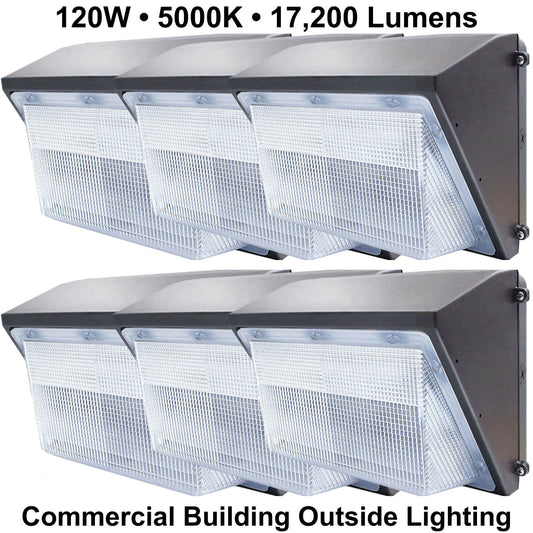 Commercial LED wall pack lights Canada 120W 5000K delivering 17200 lumens output for commercial buildings warehouses and security lighting.jpg